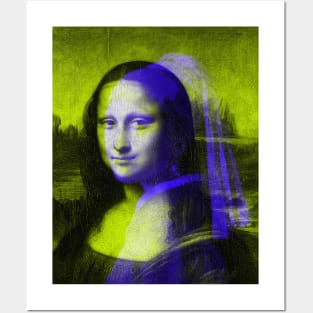 Monna Lisa with a Pearl Earring Interactive Yellow&Blue Filter #2 By Red&Blue Posters and Art